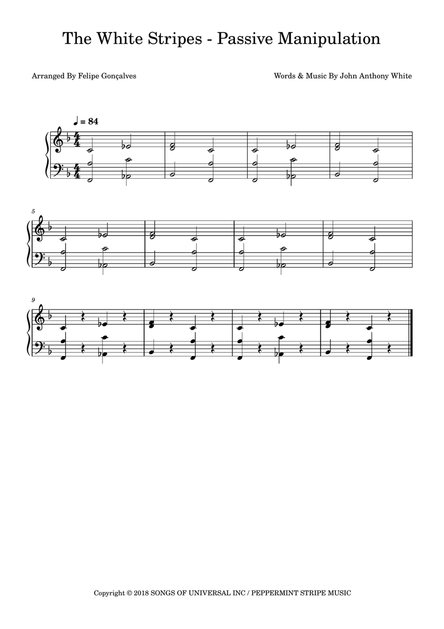 Passive Manipulation Passive Manipulation Easy Piano scores gallery preview page 1