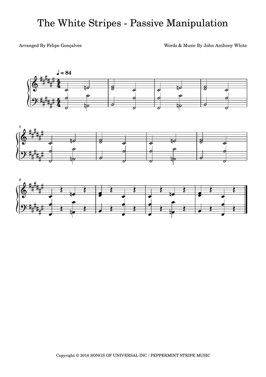 Passive Manipulation Passive Manipulation Easy Piano scores gallery preview page 1