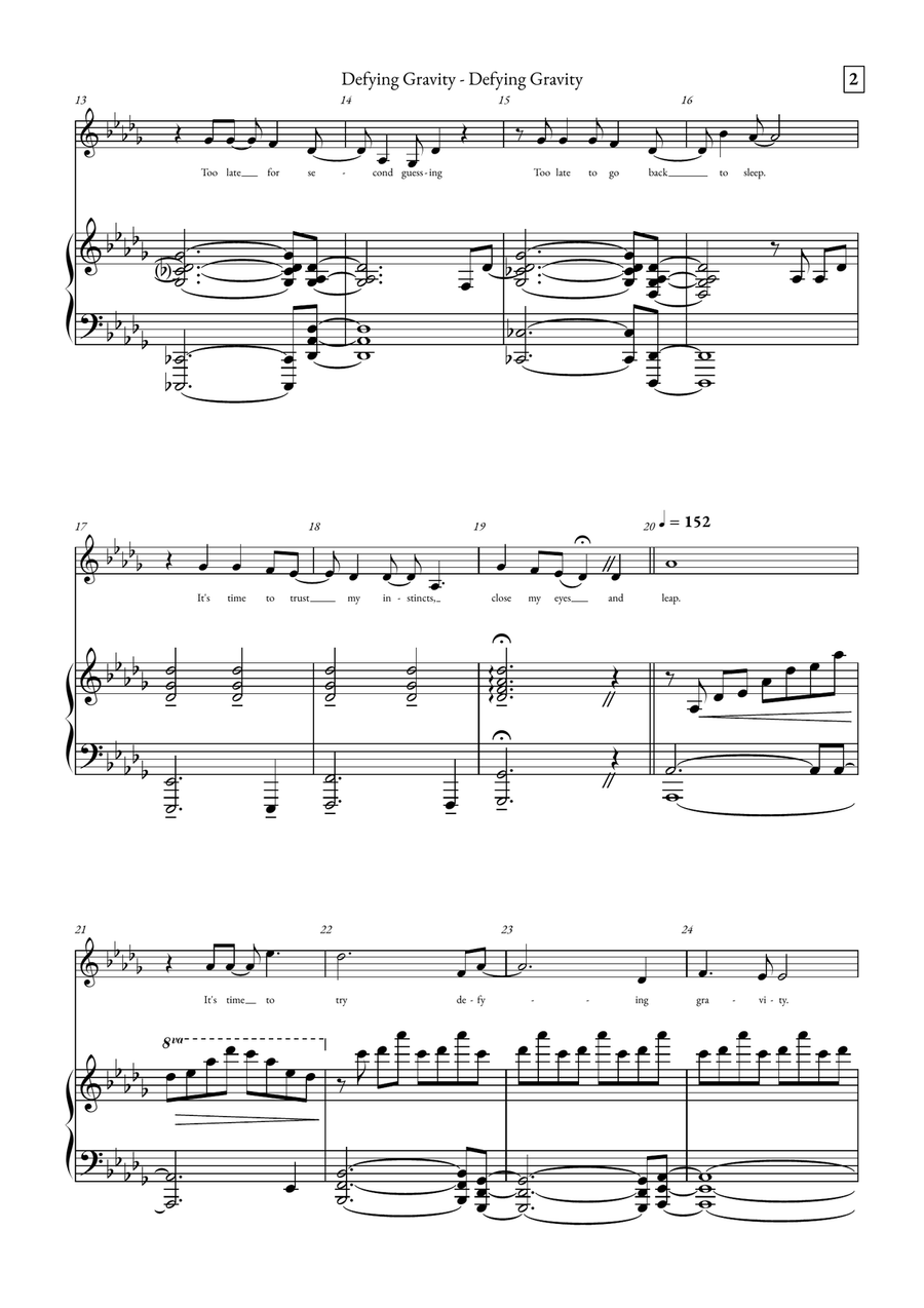 Defying Gravity Defying Gravity Piano, Vocal scores gallery preview page 2
