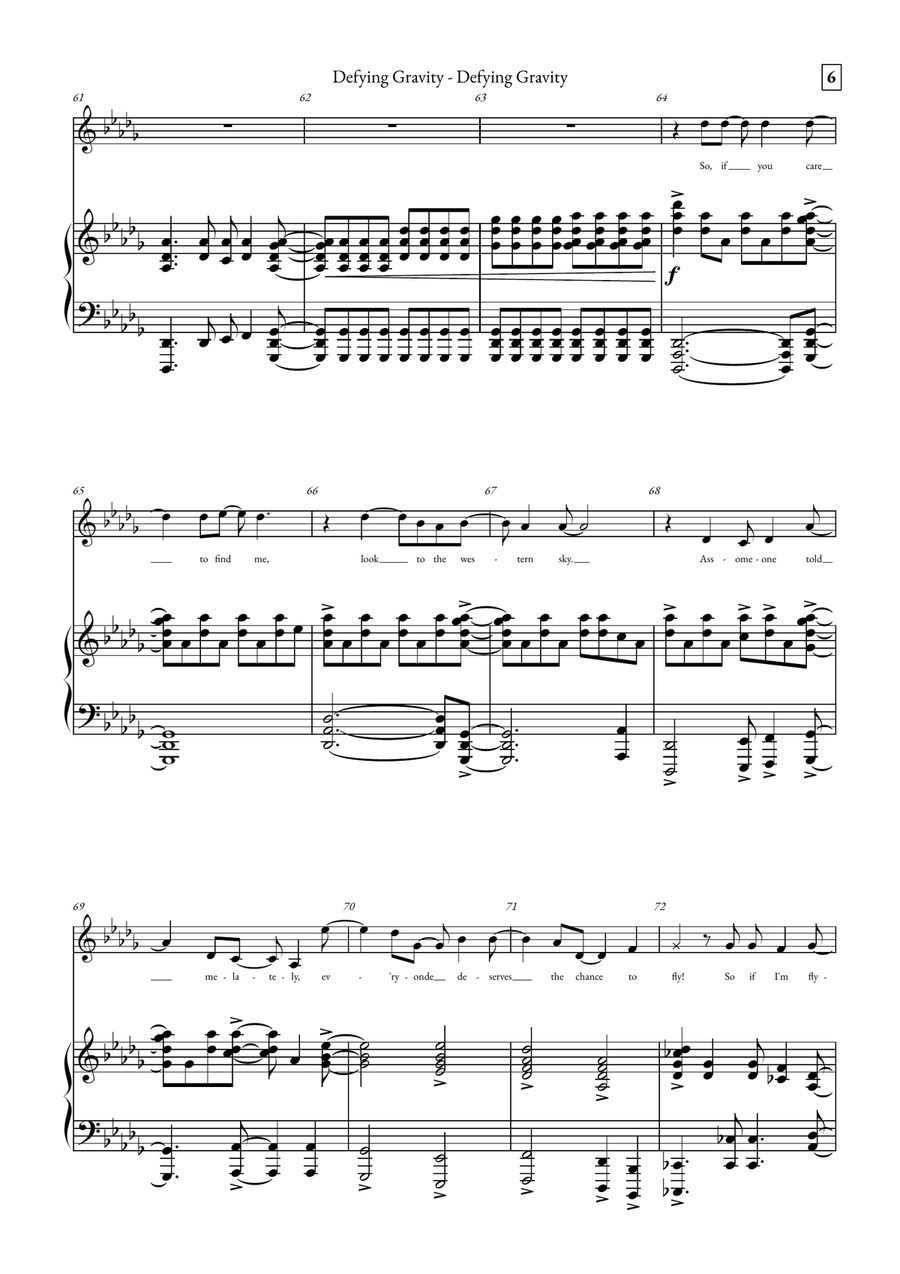 Defying Gravity Defying Gravity Piano, Vocal scores gallery preview page 6