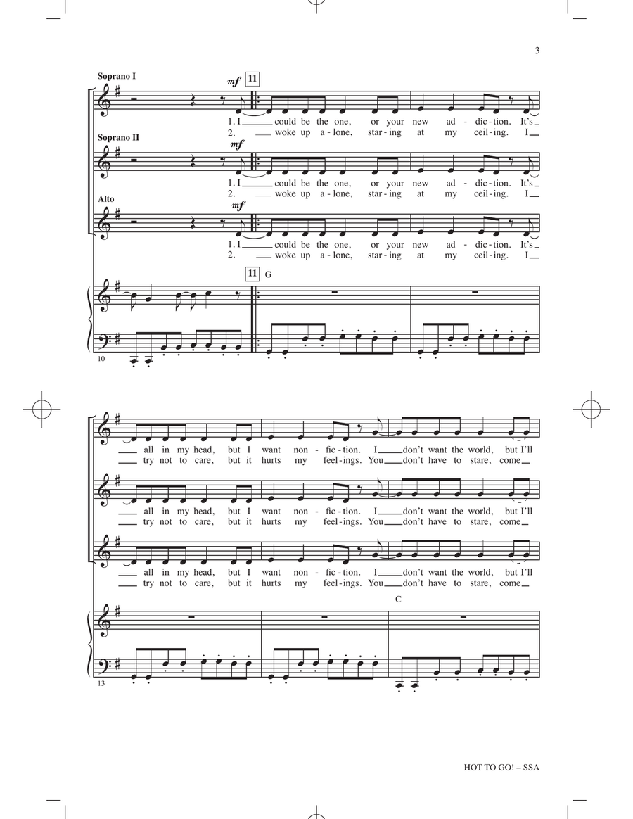 HOT TO GO! (arr. Roger Emerson) SSA scores gallery preview page 2