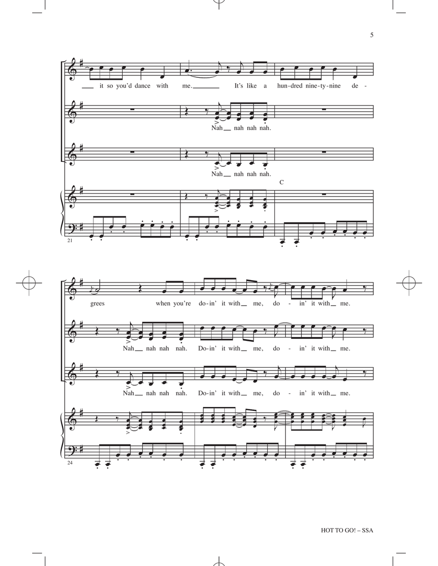 HOT TO GO! (arr. Roger Emerson) SSA scores gallery preview page 4