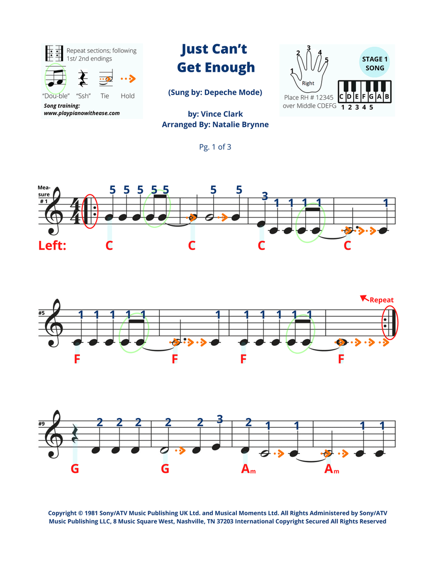 Just Can't Get Enough Piano scores gallery preview page 2
