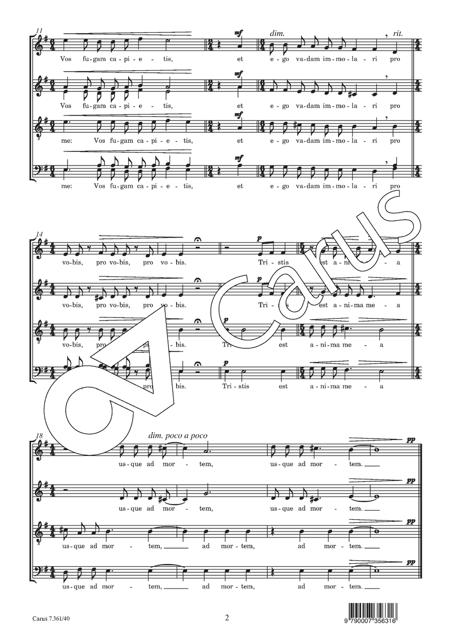 Tristis est anima mea Tristis est anima mea 4-Part scores gallery preview page 3