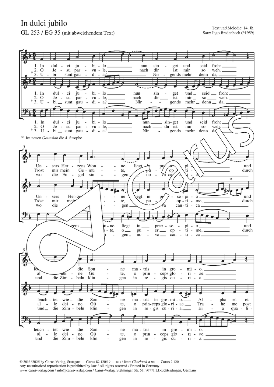 In dulci jubilo In dulci jubilo Women's Choir scores gallery preview page 2