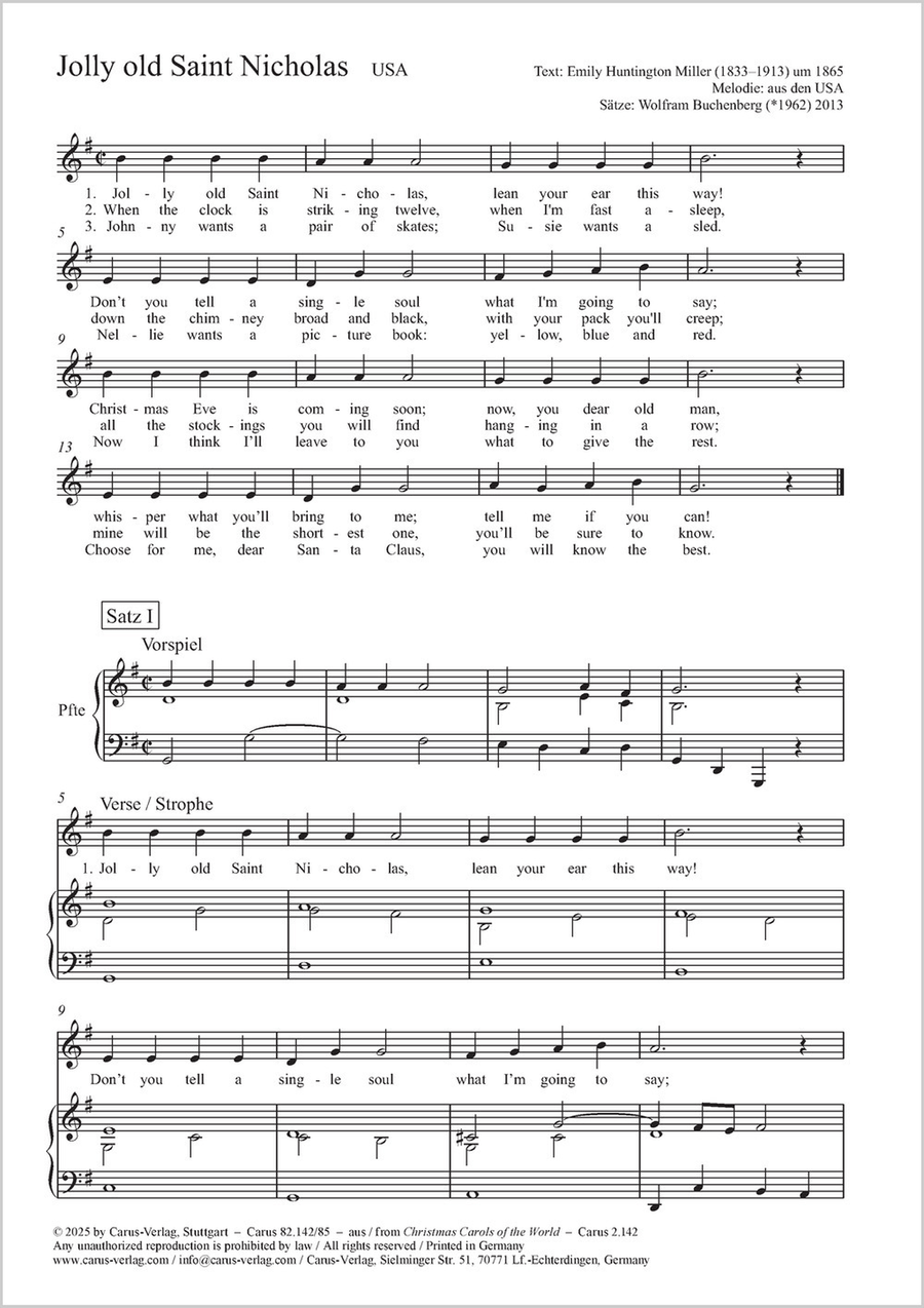 Jolly old Saint Nicholas Jolly old Saint Nicholas Voice Solo scores gallery preview page 1