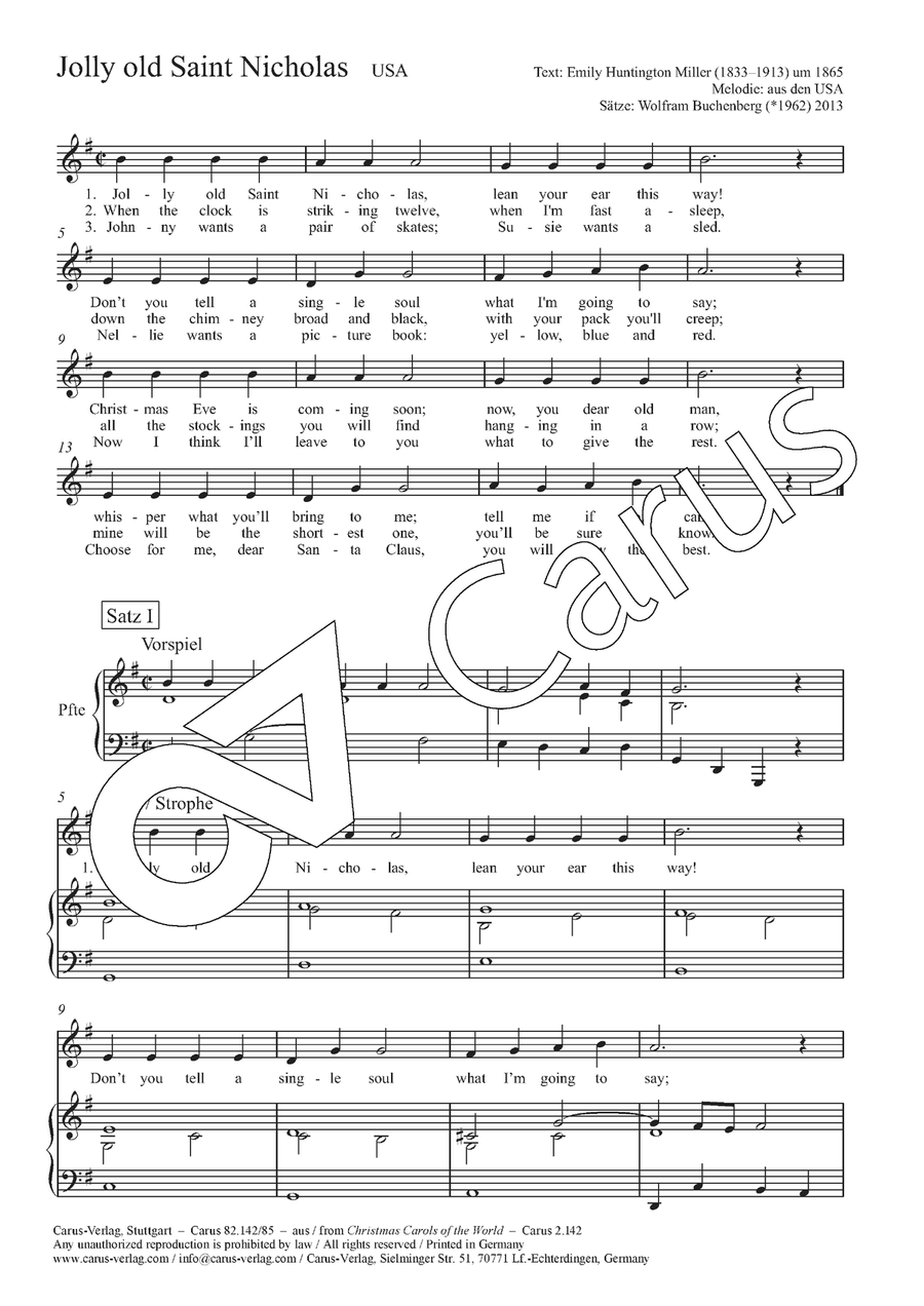 Jolly old Saint Nicholas Jolly old Saint Nicholas Voice Solo scores gallery preview page 2