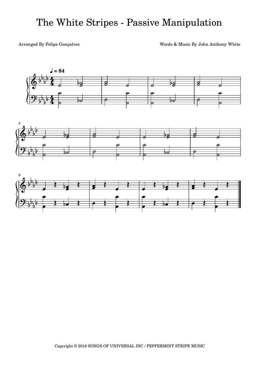 Passive Manipulation Passive Manipulation Easy Piano scores gallery preview page 1