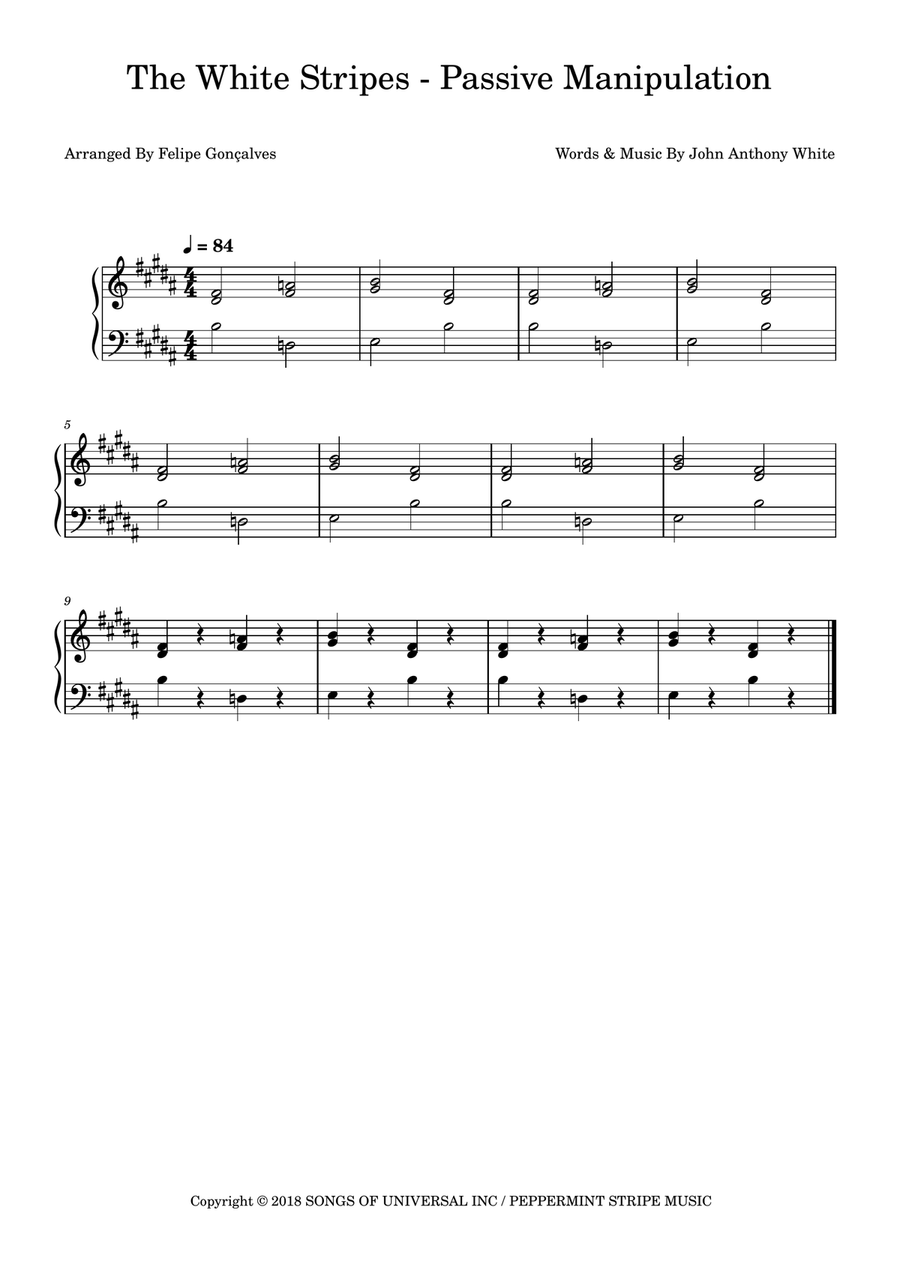 Passive Manipulation Passive Manipulation Easy Piano scores gallery preview page 1