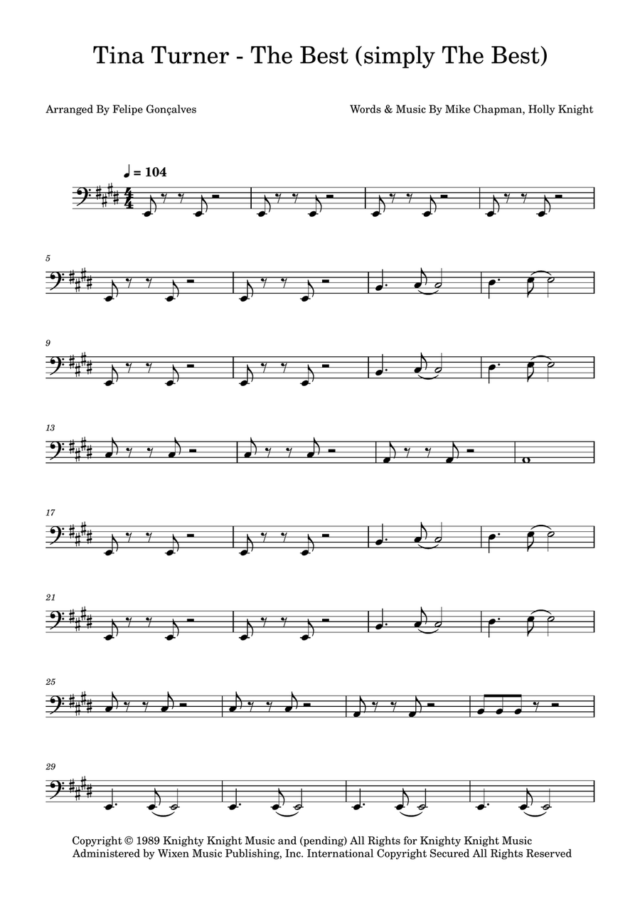 The Best (Simply The Best) Acoustic Guitar scores gallery preview page 1