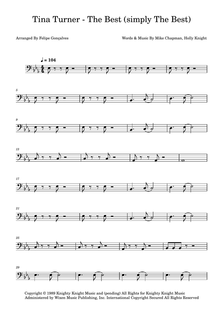 The Best (Simply The Best) Acoustic Guitar scores gallery preview page 1