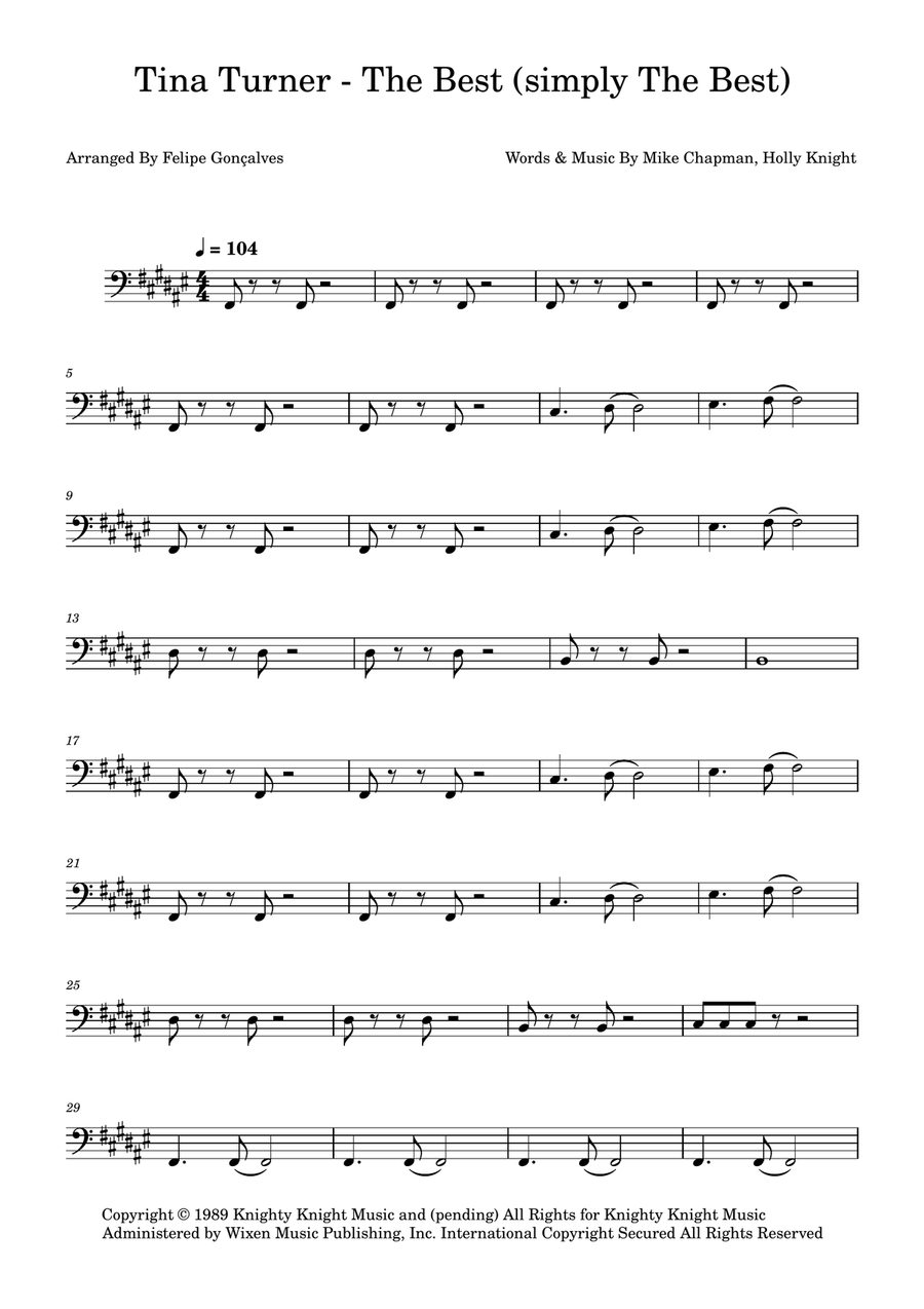 The Best (Simply The Best) Acoustic Guitar scores gallery preview page 1