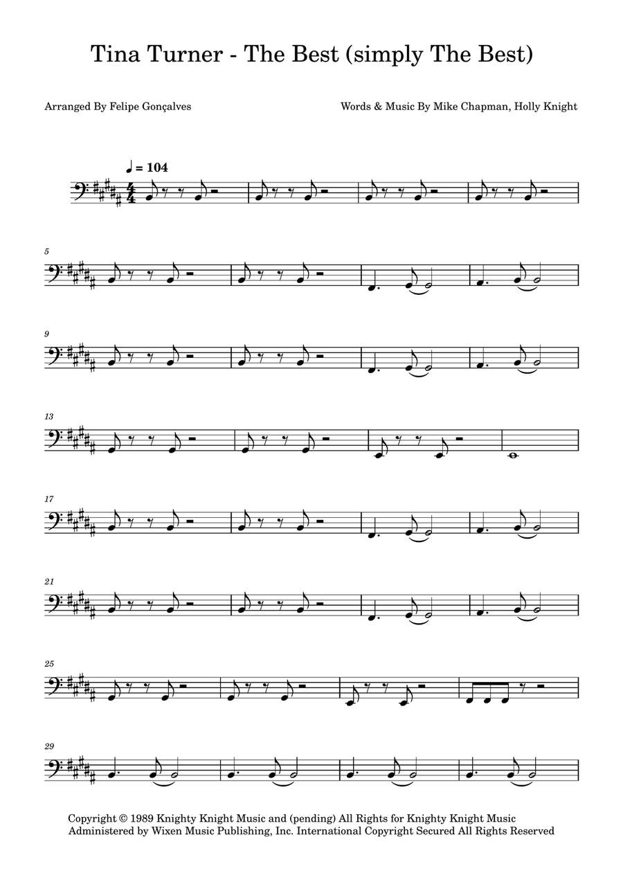 The Best (Simply The Best) Acoustic Guitar scores gallery preview page 1