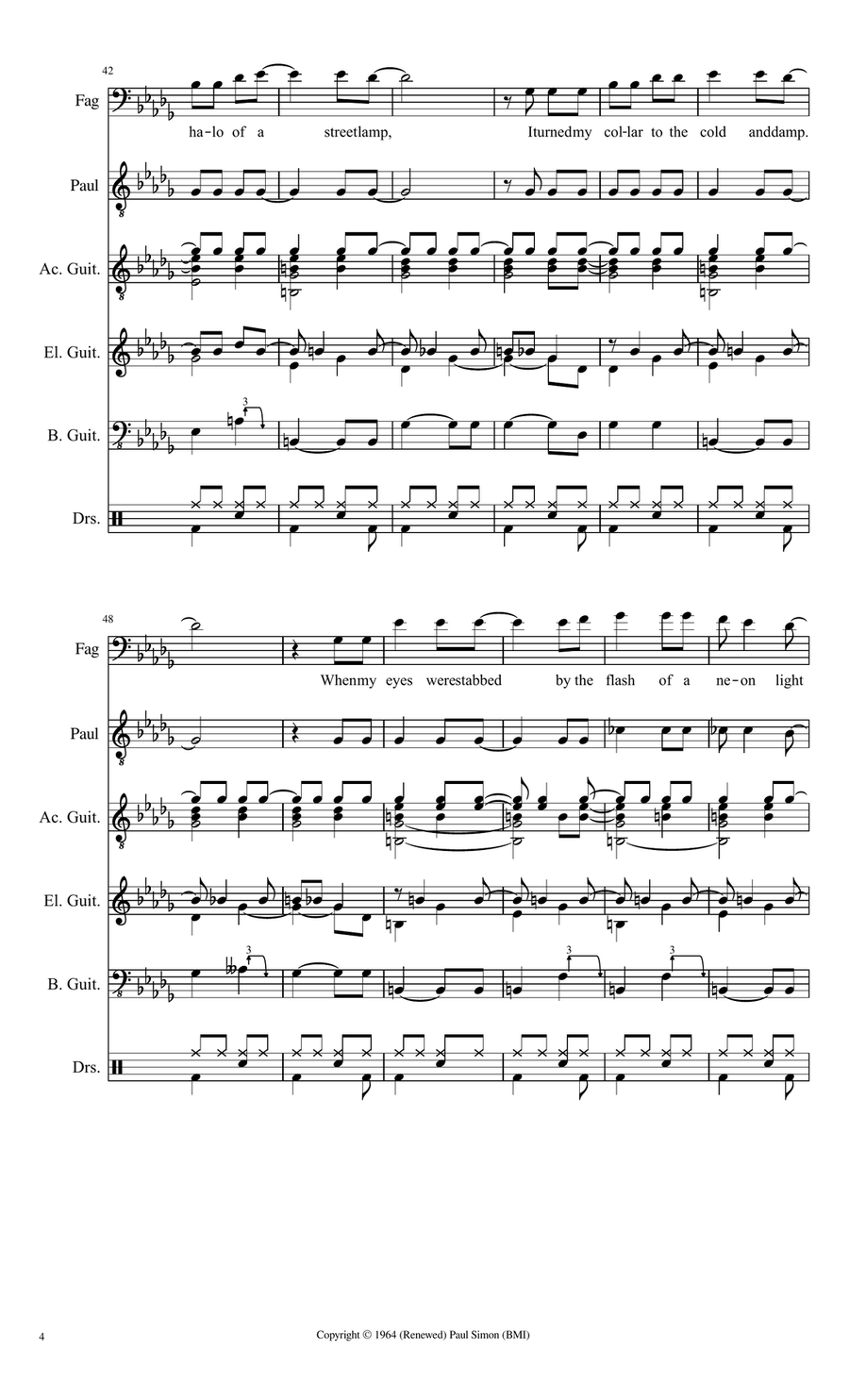 The Sound Of Silence - Score Only Concert Band scores gallery preview page 4
