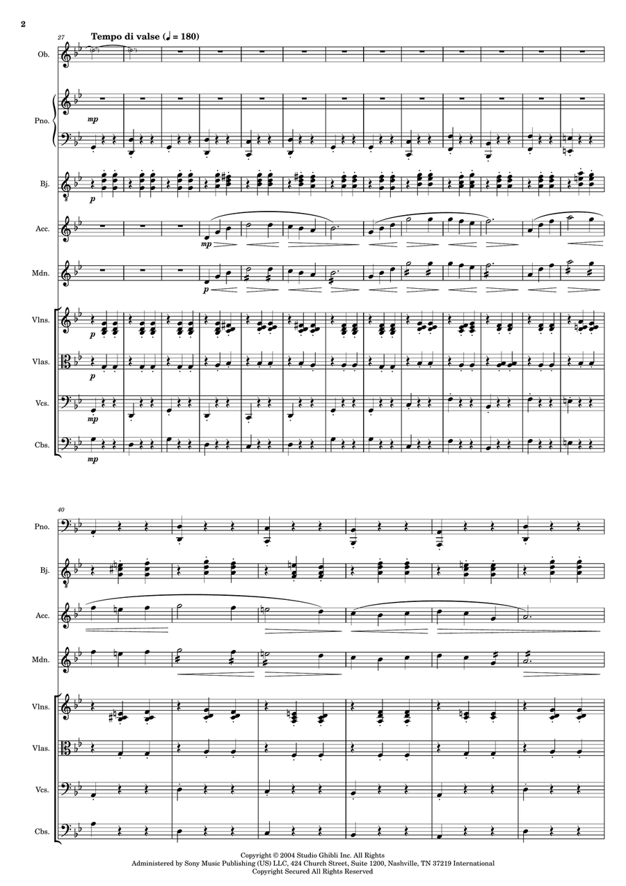Merry-Go-Round Of Life - Score Only Full Orchestra scores gallery preview page 2