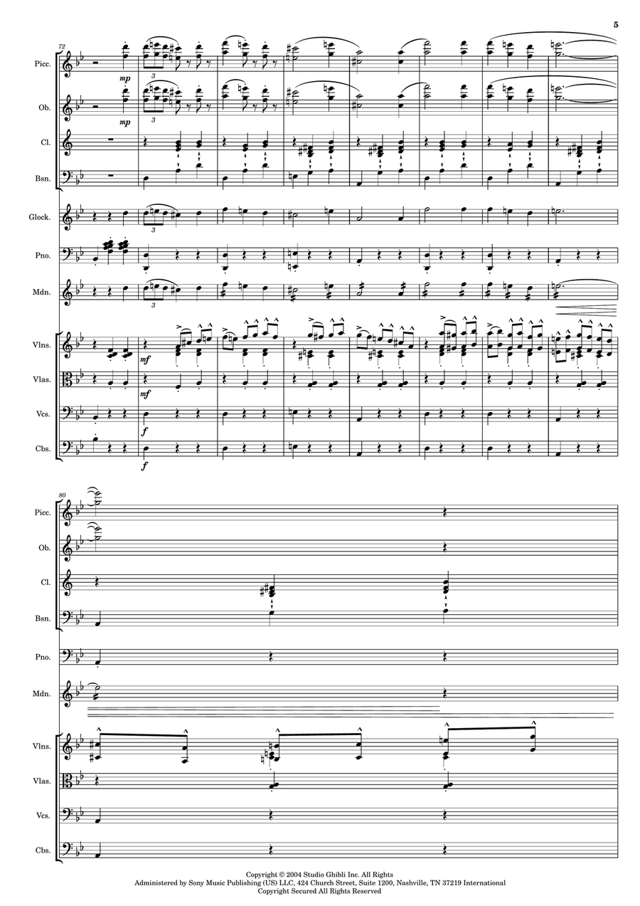 Merry-Go-Round Of Life - Score Only Full Orchestra scores gallery preview page 5