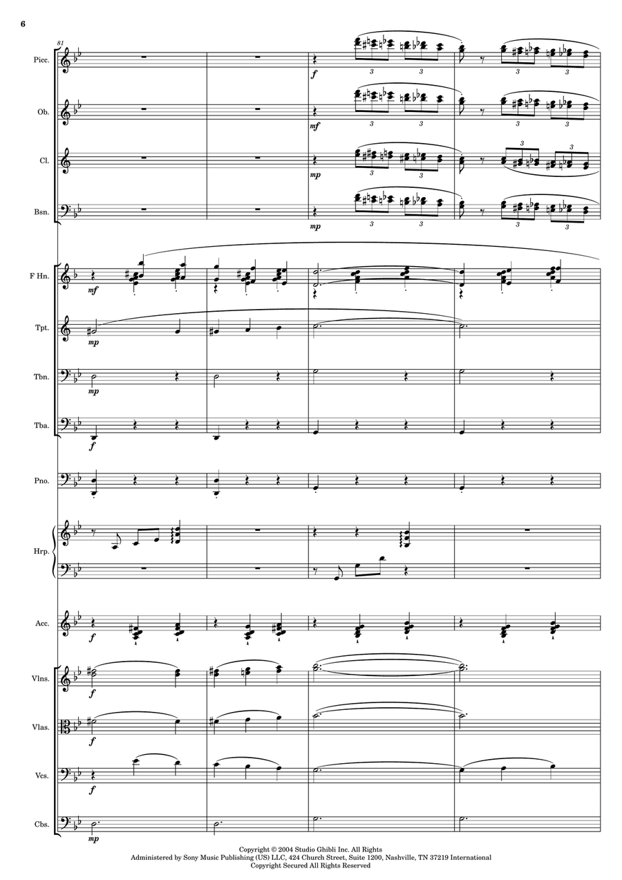 Merry-Go-Round Of Life - Score Only Full Orchestra scores gallery preview page 6