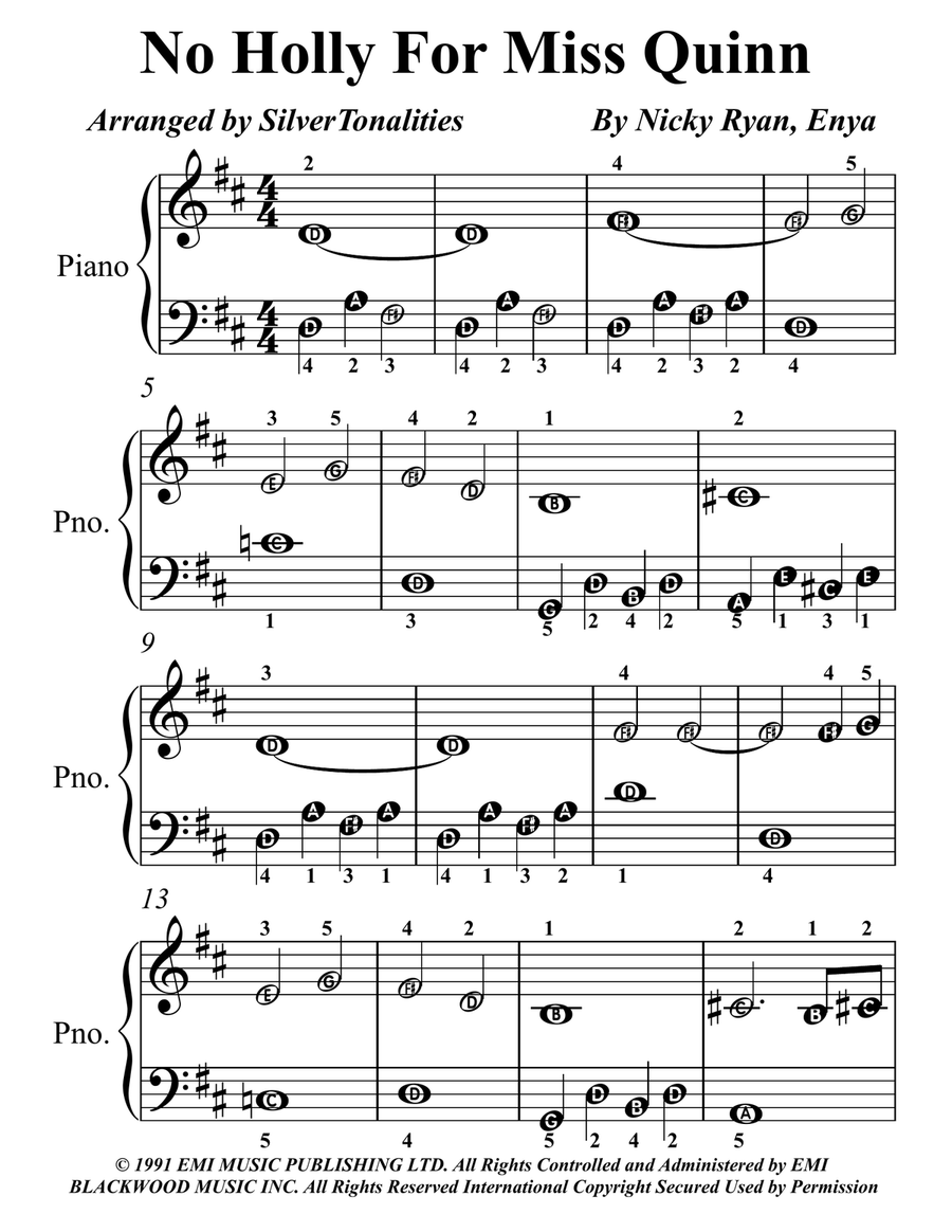 No Holly For Miss Quinn No Holly For Miss Quinn Piano Method scores gallery preview page 1