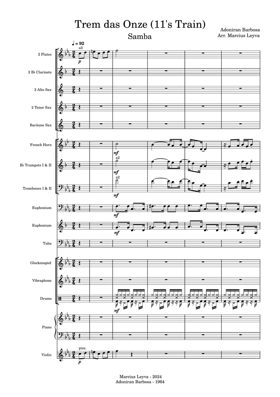 Trem das Onze Trem das Onze Full Orchestra scores gallery preview page 1