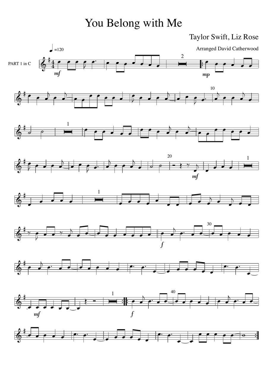You Belong With Me Large Ensemble scores gallery preview page 1