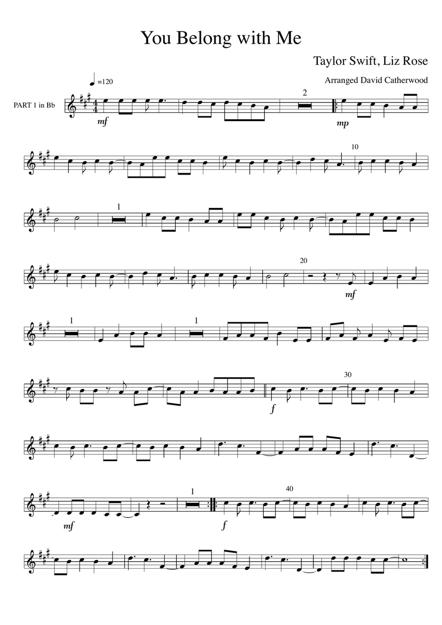 You Belong With Me Large Ensemble scores gallery preview page 6