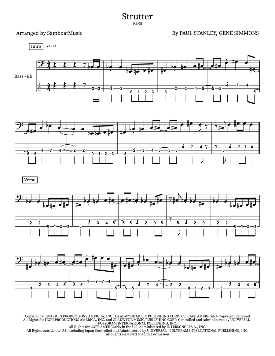 Strutter Bass Guitar scores gallery preview page 1