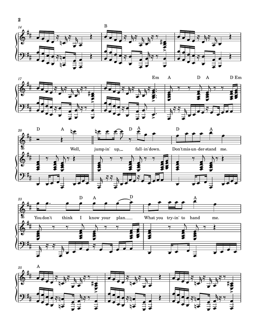 Medley: Funk #49 with Thank You (Falletin Me Be Mice Elf Again) and Funk 50 Piano, Vocal scores gallery preview page 3