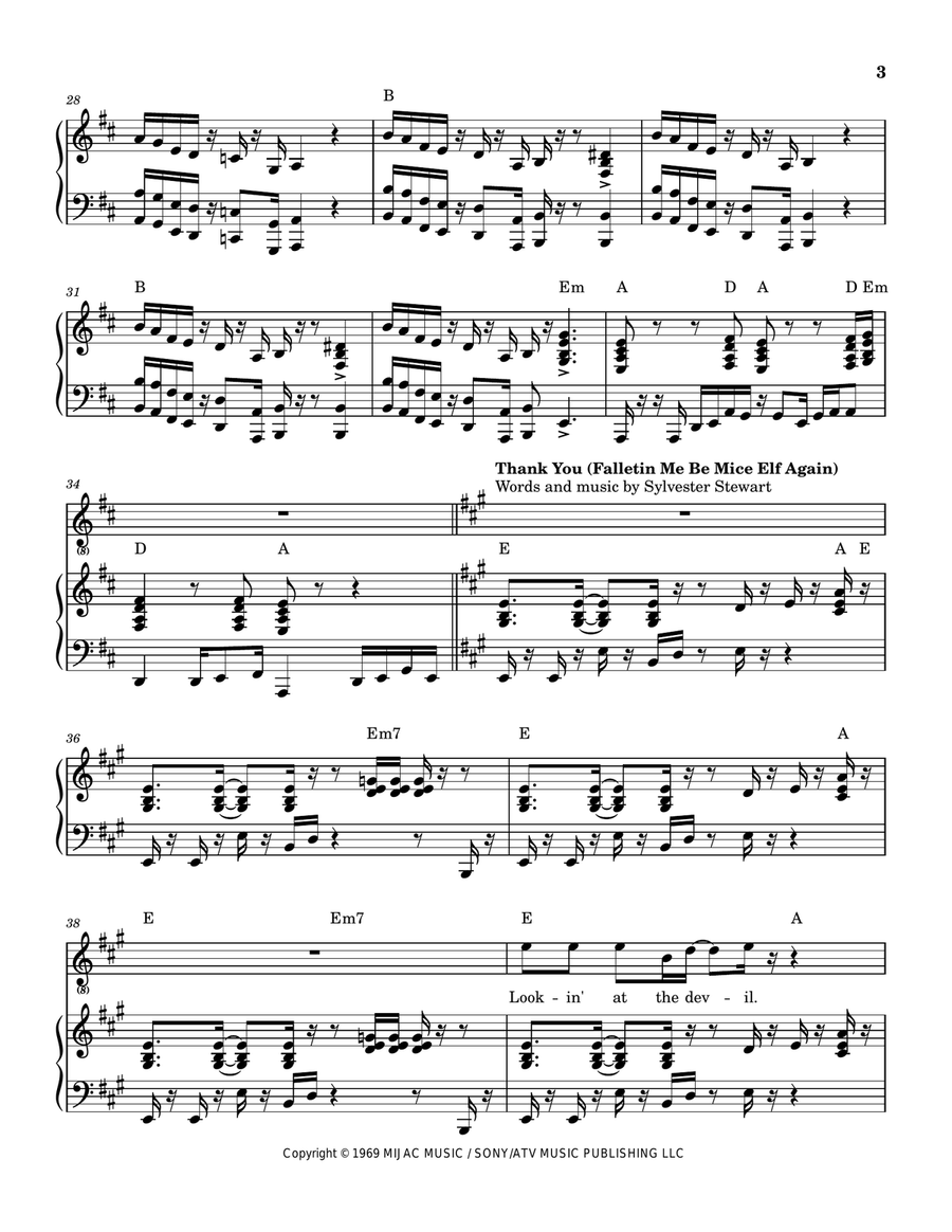 Medley: Funk #49 with Thank You (Falletin Me Be Mice Elf Again) and Funk 50 Piano, Vocal scores gallery preview page 4