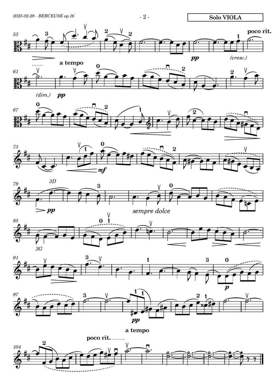 Faure's Berceuse op.16 for solo viola/cello and strings quartet or quintet. Ed. Paulinyi. String Orchestra scores gallery preview page 4