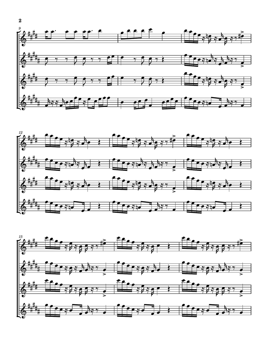 Medley: Funk #49 with Thank You (Falletin Me Be Mice Elf Again) and Funk 50 Saxophone Quartet scores gallery preview page 3