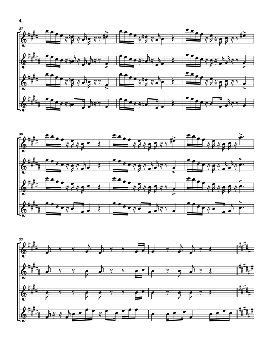Medley: Funk #49 with Thank You (Falletin Me Be Mice Elf Again) and Funk 50 Saxophone Quartet scores gallery preview page 5