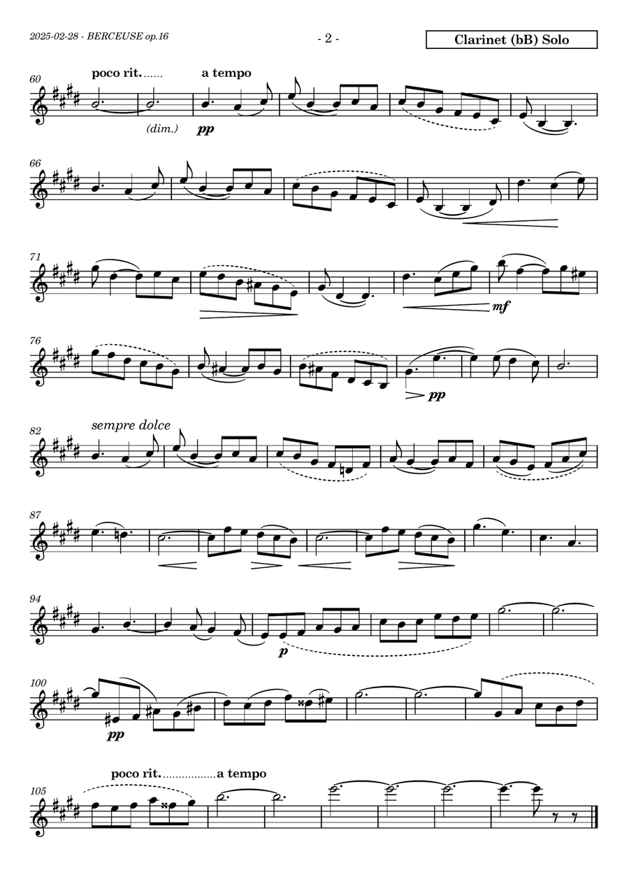 Faure's Berceuse op.16 for solo flute/clarinet/bassoon and string quartet/quintet/orch.Ed. Paulinyi. Small Ensemble scores gallery preview page 2
