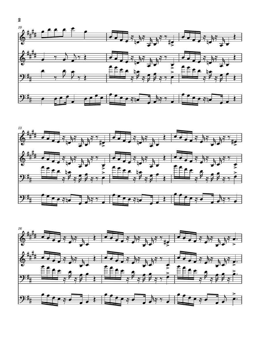 Medley: Funk #49 with Thank You (Falletin Me Be Mice Elf Again) and Funk 50 Brass Quartet scores gallery preview page 3