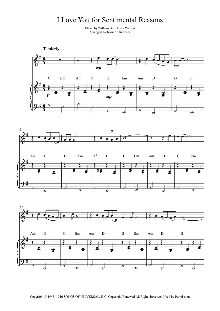 (I Love You) For Sentimental Reasons Flute Solo scores gallery preview page 1