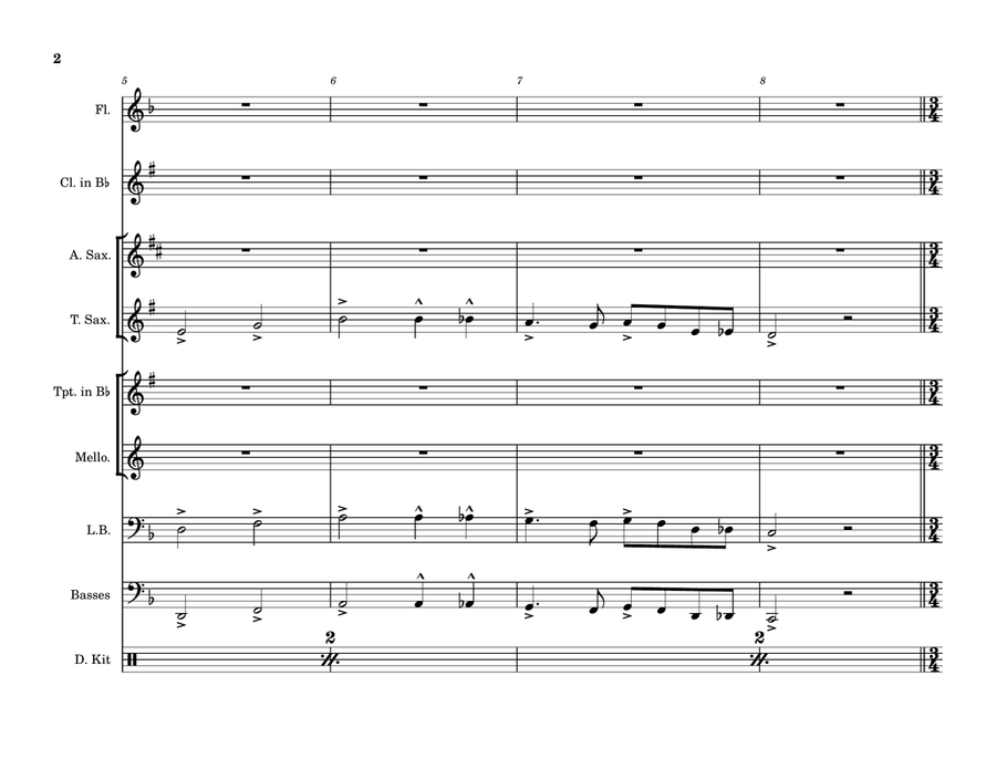 Me And Your Mama Marching Band scores gallery preview page 2