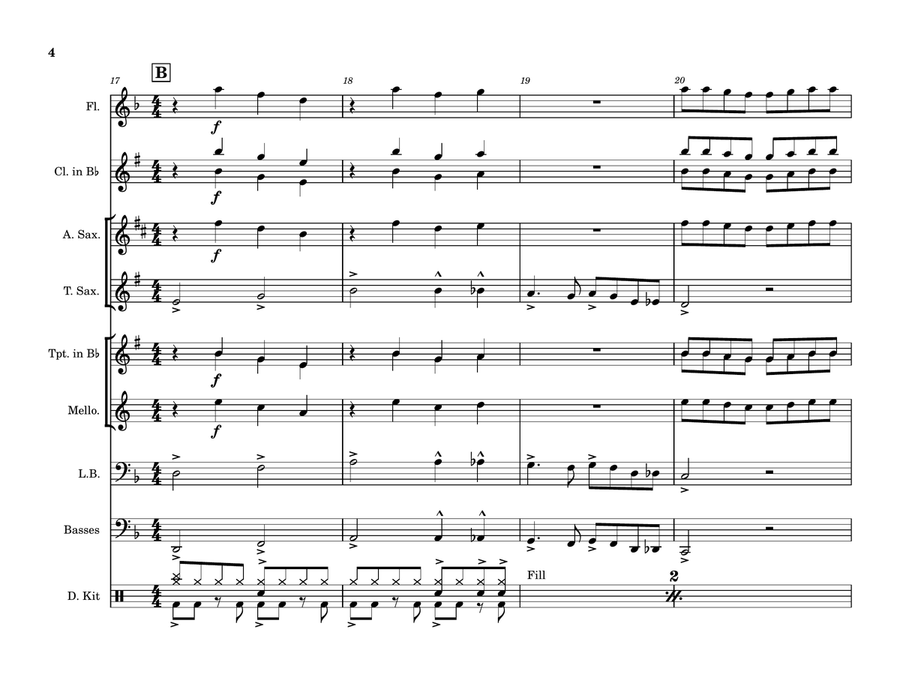 Me And Your Mama Marching Band scores gallery preview page 4