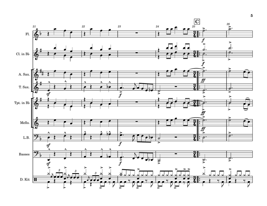 Me And Your Mama Marching Band scores gallery preview page 5