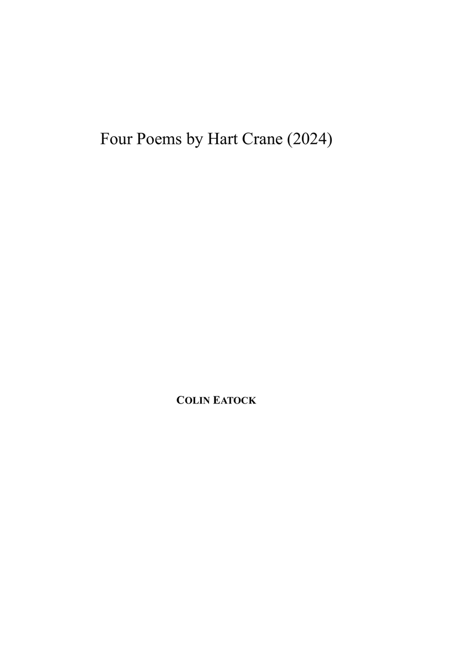 Four Poems by Hart Crane (2024) Harp scores gallery preview page 1