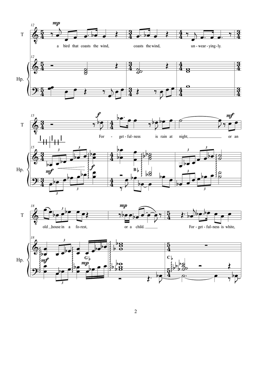Four Poems by Hart Crane (2024) Harp scores gallery preview page 4