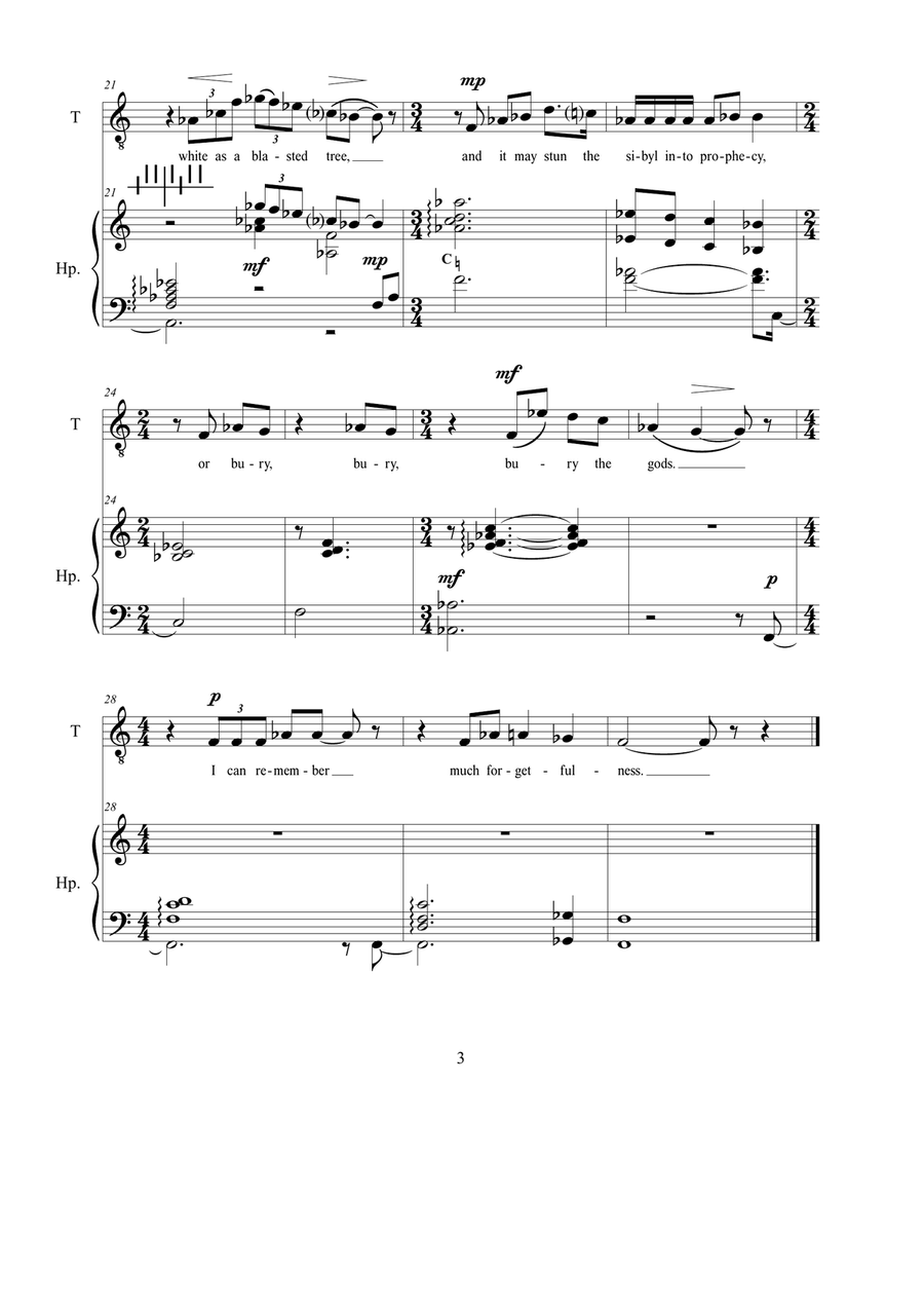 Four Poems by Hart Crane (2024) Harp scores gallery preview page 5