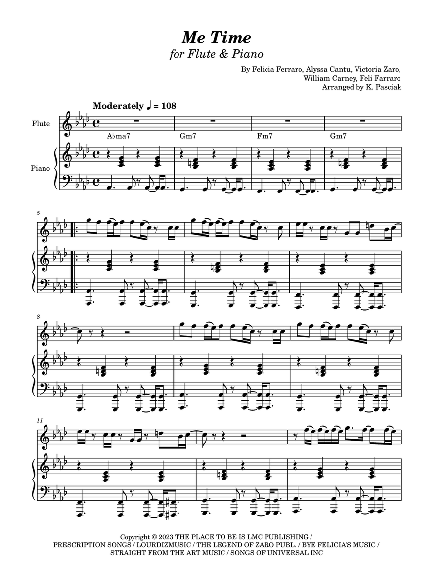 Me Time Me Time Flute Solo scores gallery preview page 1