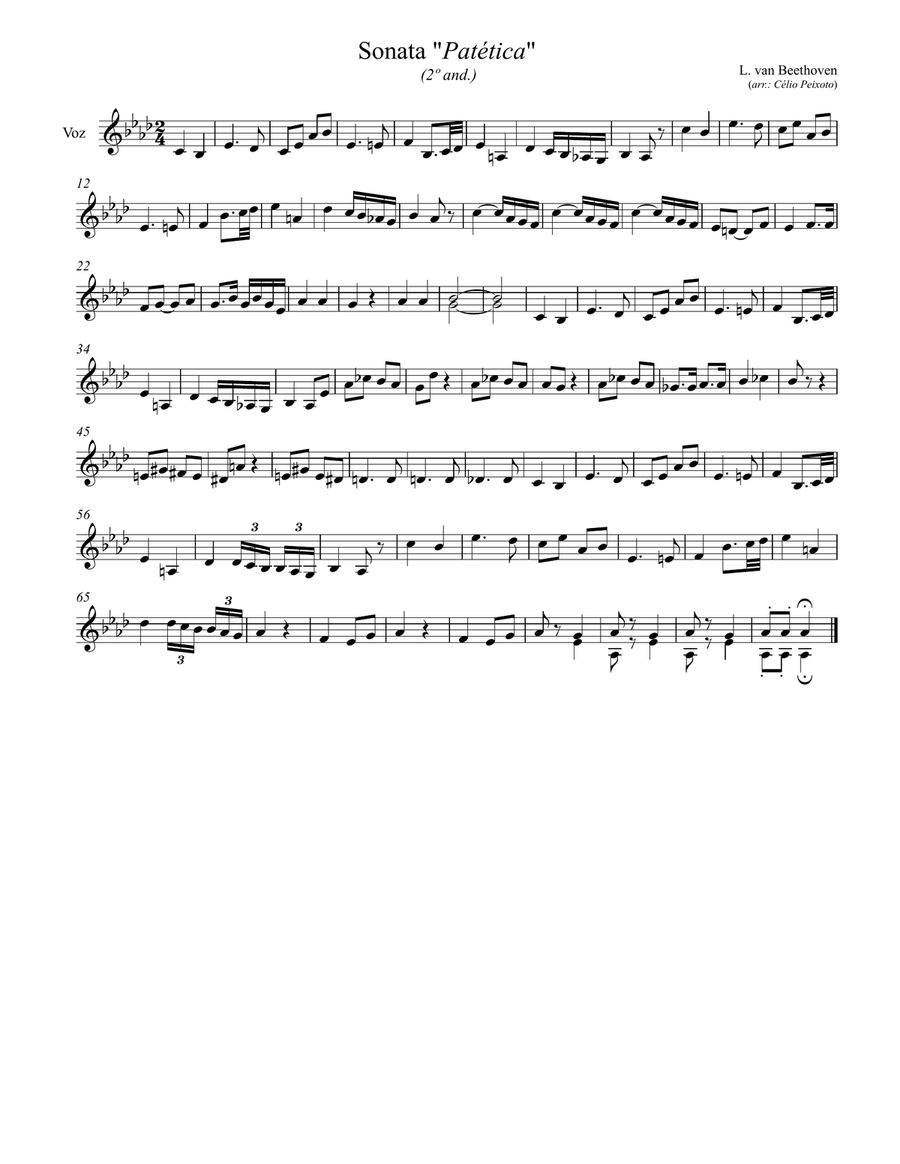 Sonate Pathetique (2nd. movement) Piano, Vocal scores gallery preview page 1