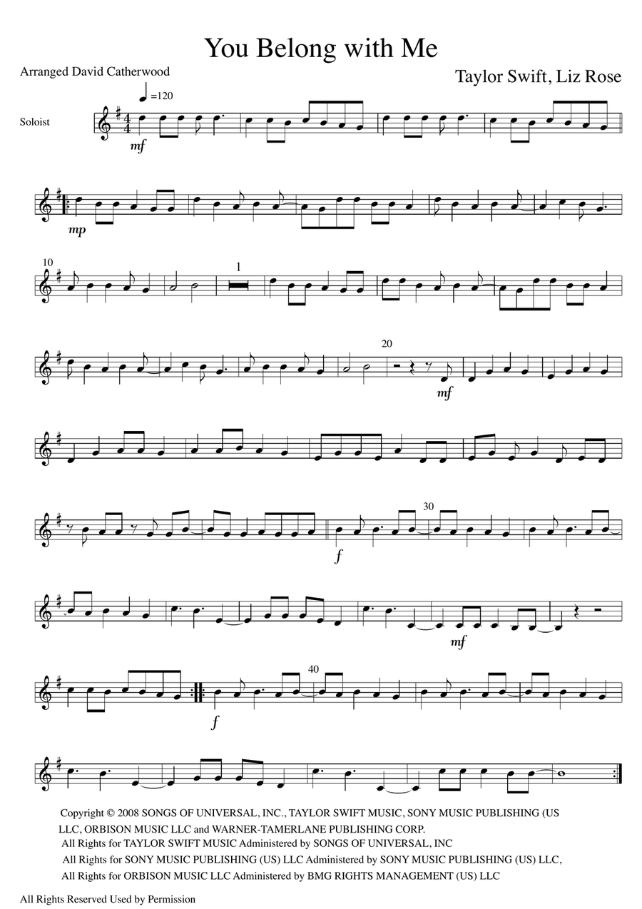 You Belong With Me You Belong With Me Piano scores gallery preview page 1