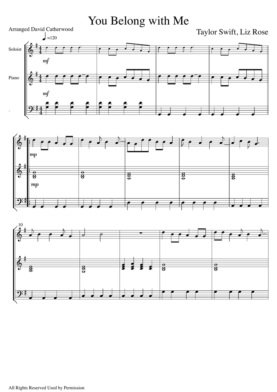 You Belong With Me You Belong With Me Piano scores gallery preview page 2