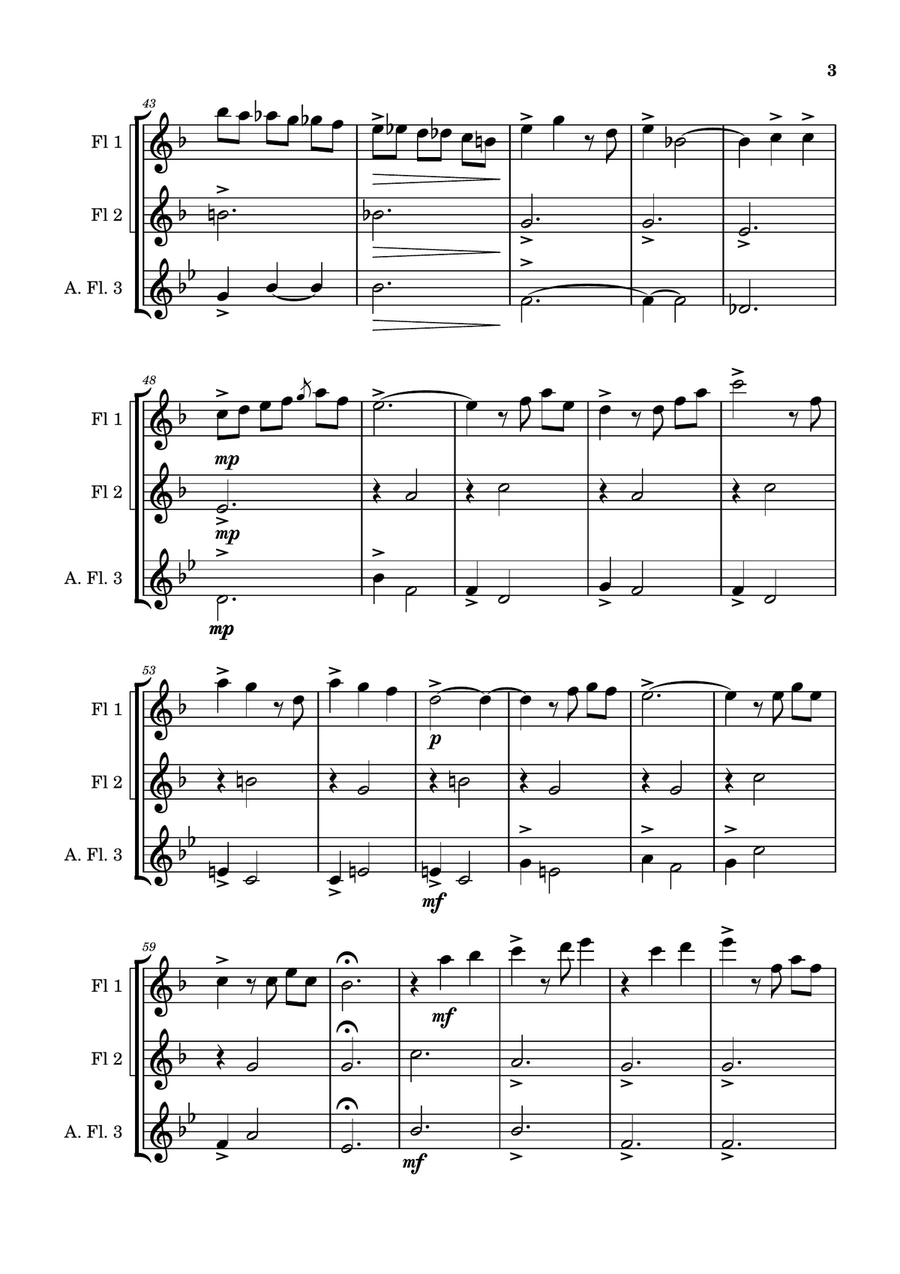 Up with end credits Up with end credits Woodwind Trio scores gallery preview page 3