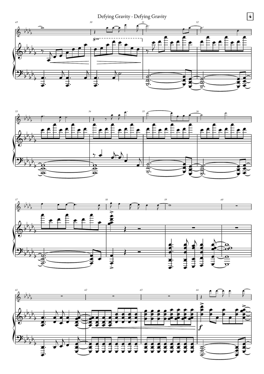 Defying Gravity Piano scores gallery preview page 4