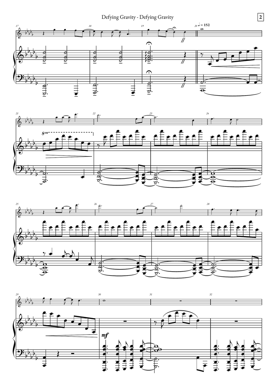 Defying Gravity Flute scores gallery preview page 2
