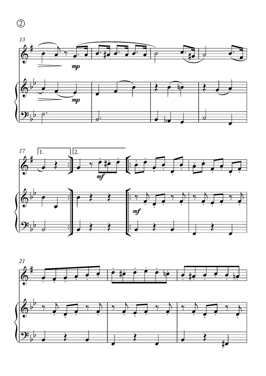 Minuet in G Minuet in G Chamber Music scores gallery preview page 2