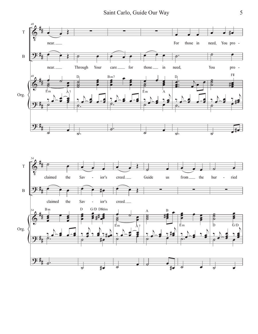 Saint Carlo, Guide Our Way (2-part choir - (TB) TB scores gallery preview page 5