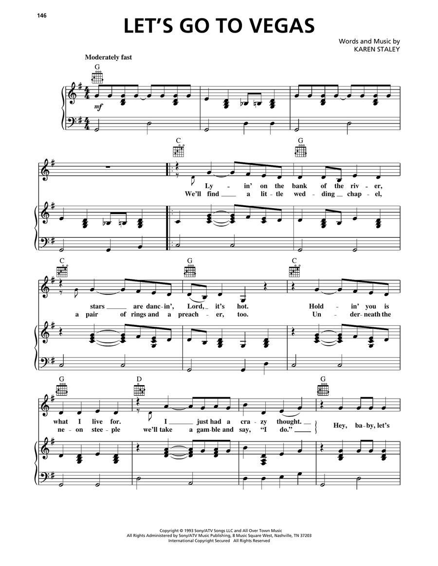 Let's Go To Vegas Let's Go To Vegas Piano, Vocal, Guitar scores gallery preview page 1